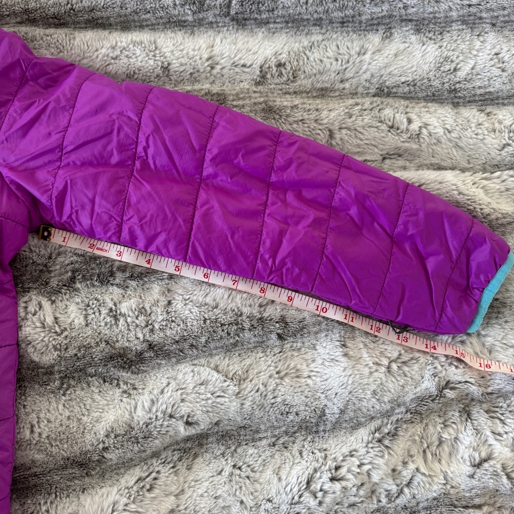 LL Bean Kids Girls Hooded Puffer Jacket Size M 10 12 Lightweight - Picture 6 of 15